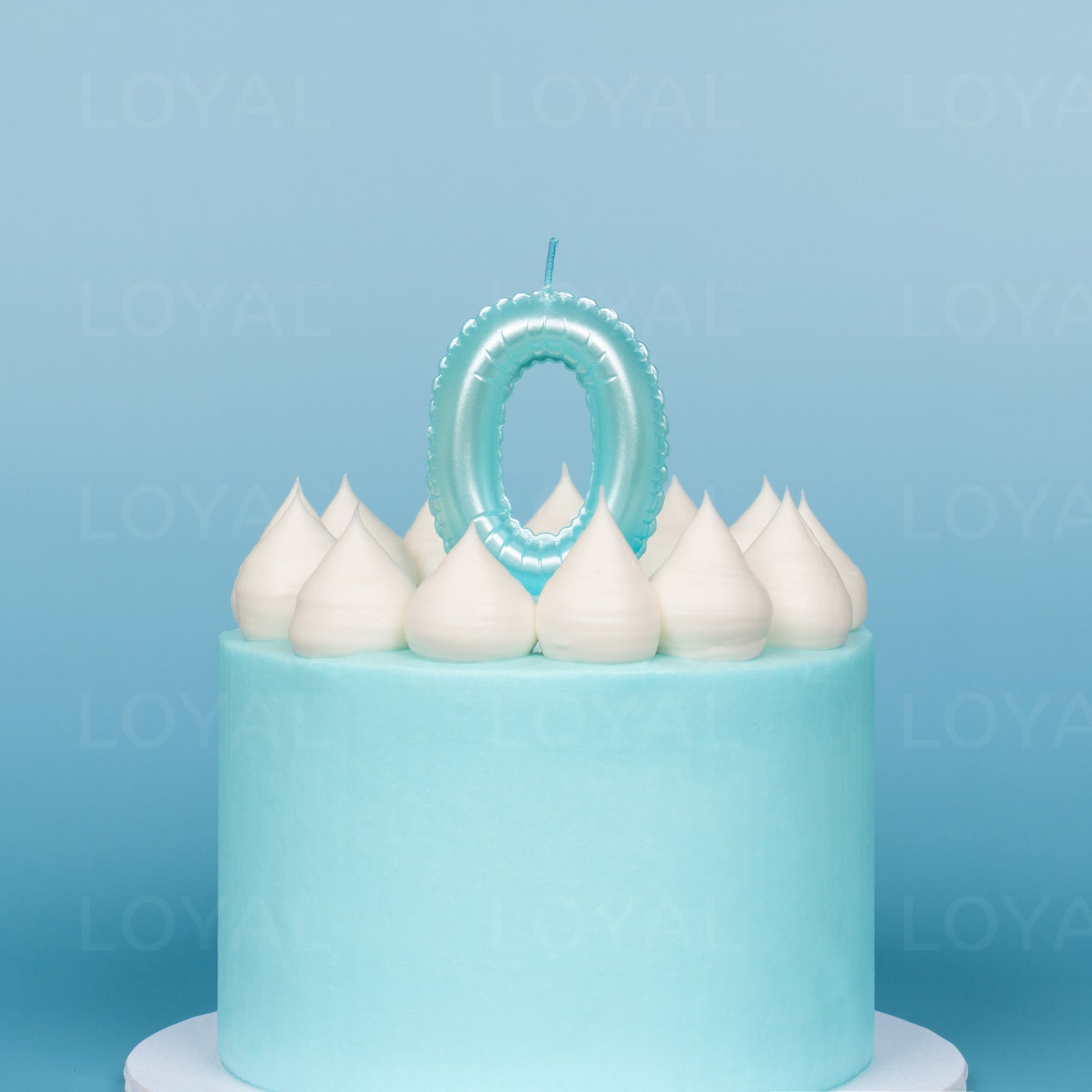 Blue Metallic Balloon Candle No 0