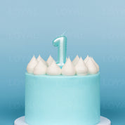 Blue Metallic Balloon Candle No 1