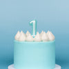 Blue Metallic Balloon Candle No 1