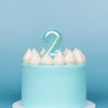 Blue Metallic Balloon Candle No 2