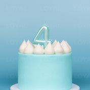 Blue Metallic Balloon Candle No 4