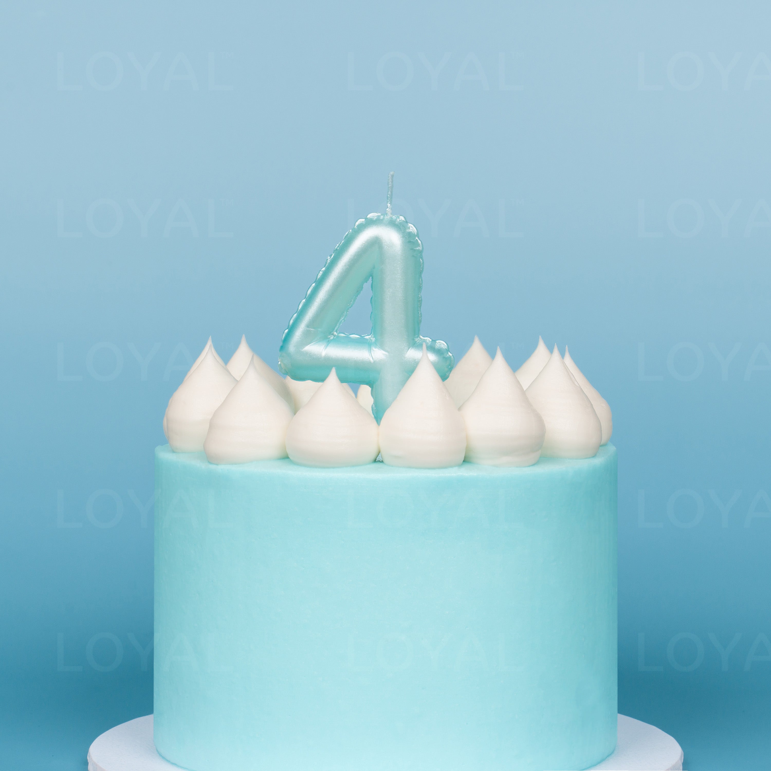 Blue Metallic Balloon Candle No 4