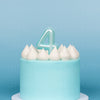 Blue Metallic Balloon Candle No 4