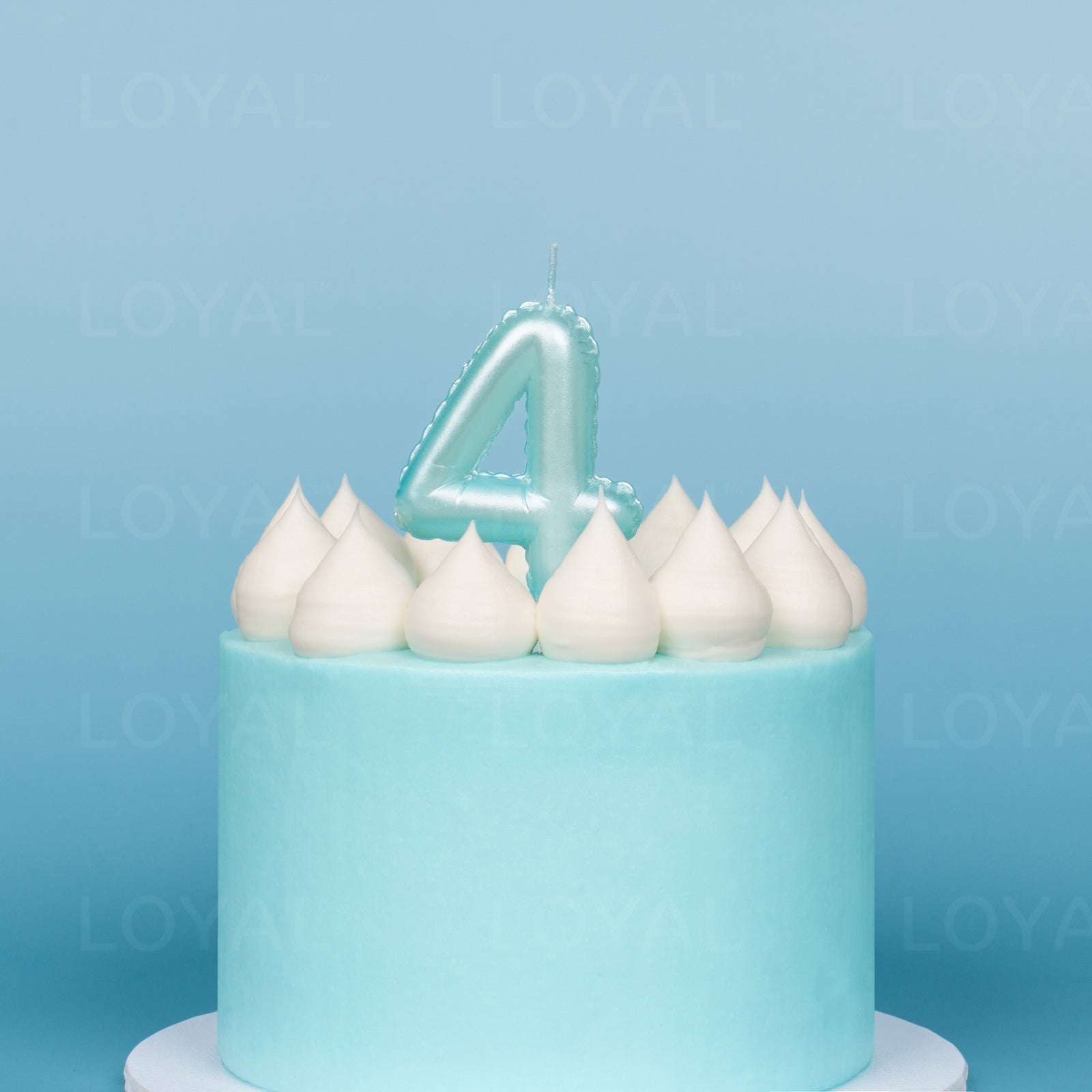 Blue Metallic Balloon Candle No 4