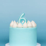 Blue Metallic Balloon Candle No 6