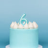 Blue Metallic Balloon Candle No 6
