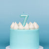 Blue Metallic Balloon Candle No 7