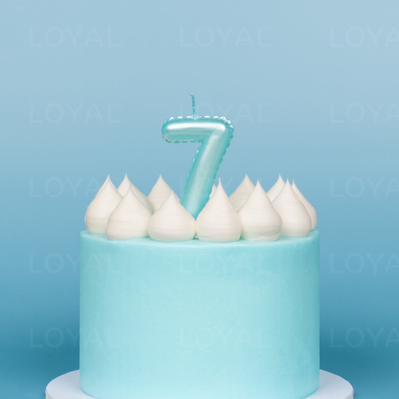 Blue Metallic Balloon Candle No 7