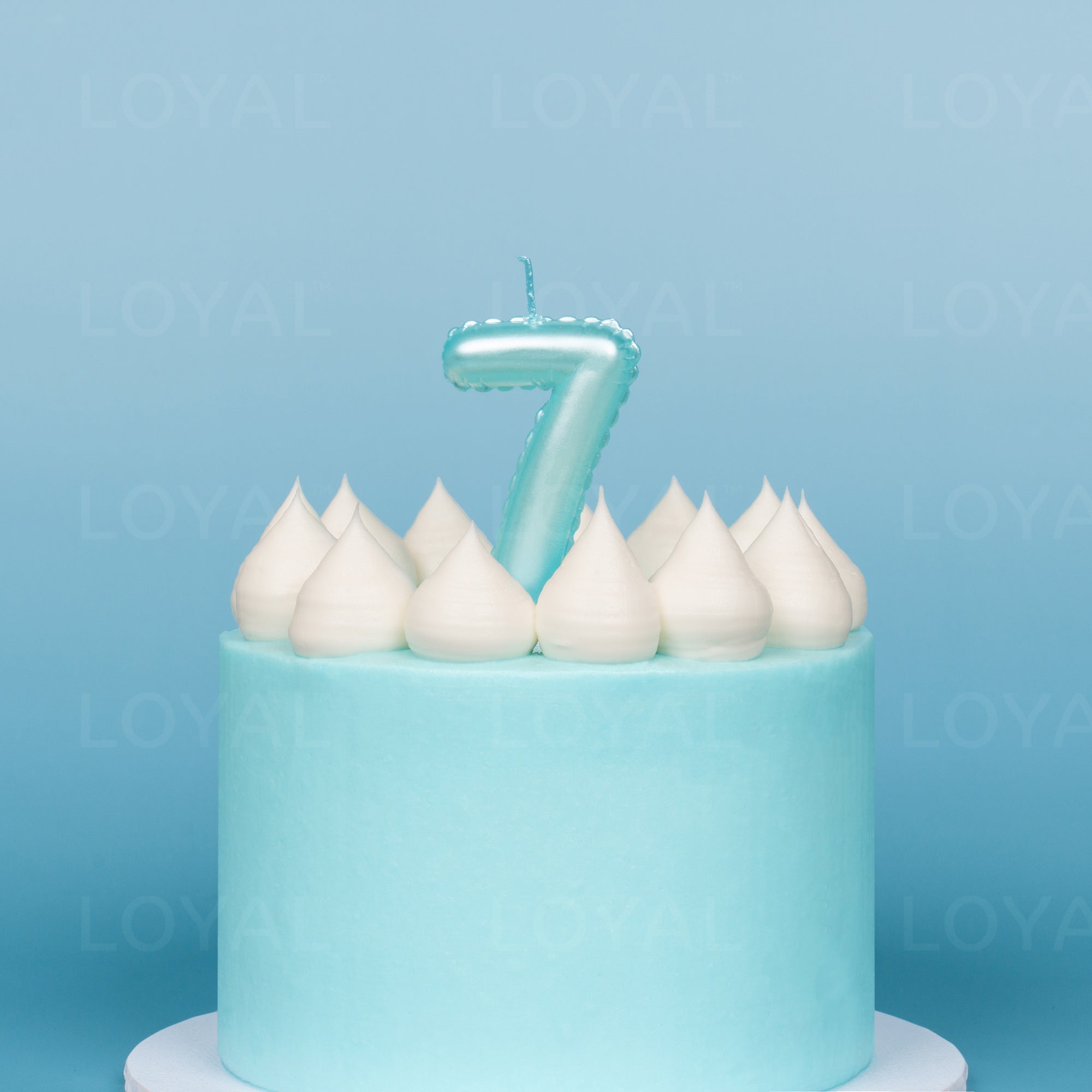 Blue Metallic Balloon Candle No 7