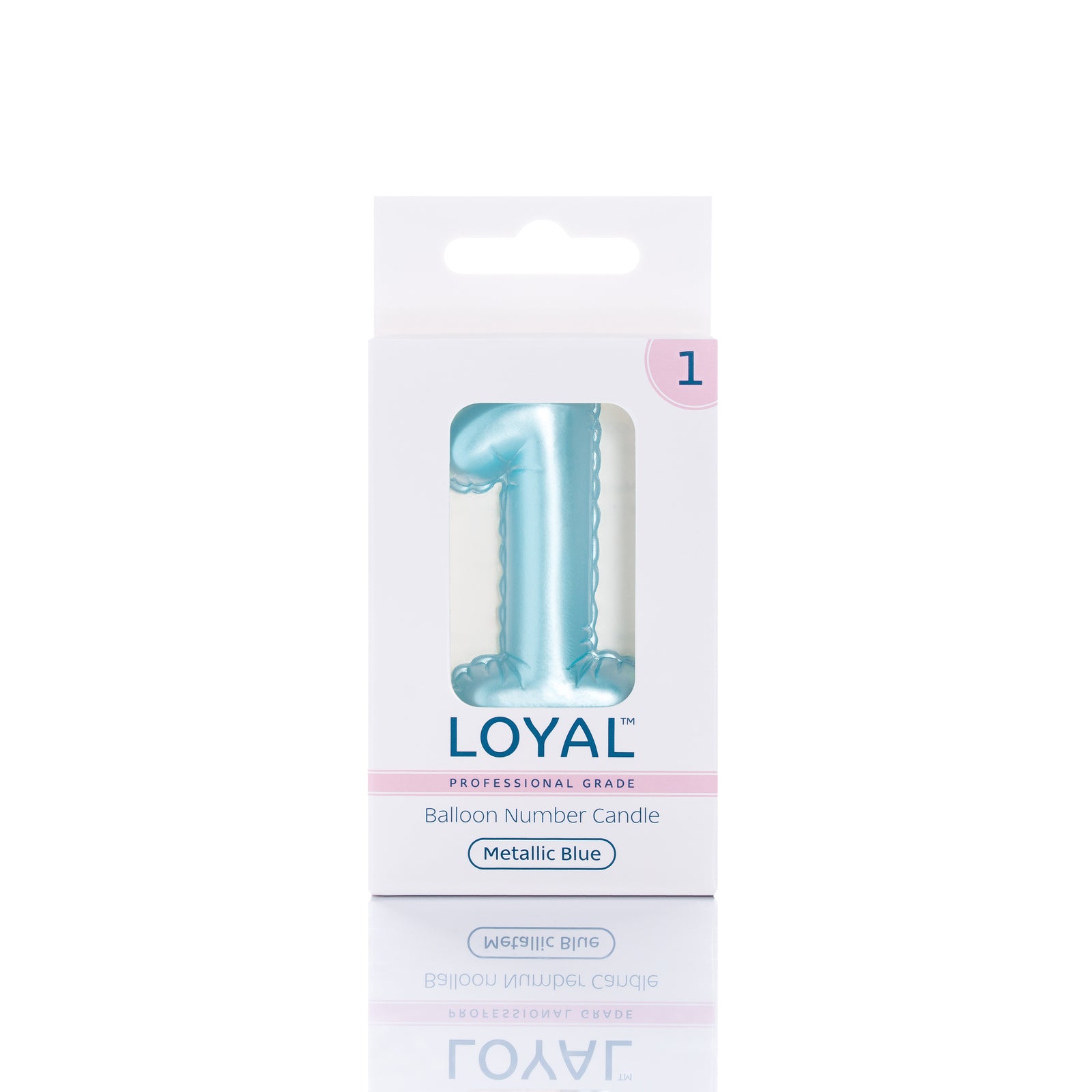 Blue Metallic Balloon Candle No 1