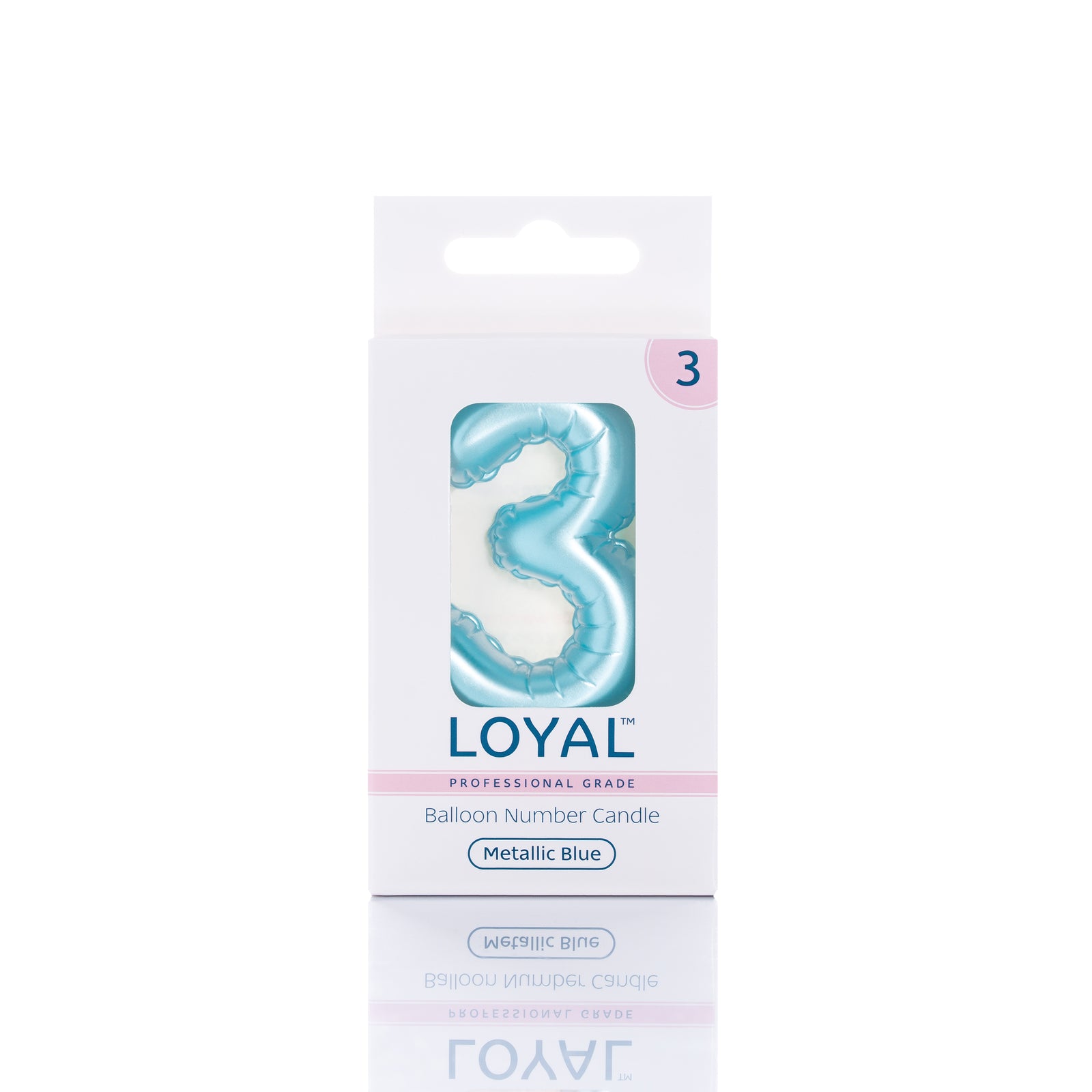 Blue Metallic Balloon Candle No 3