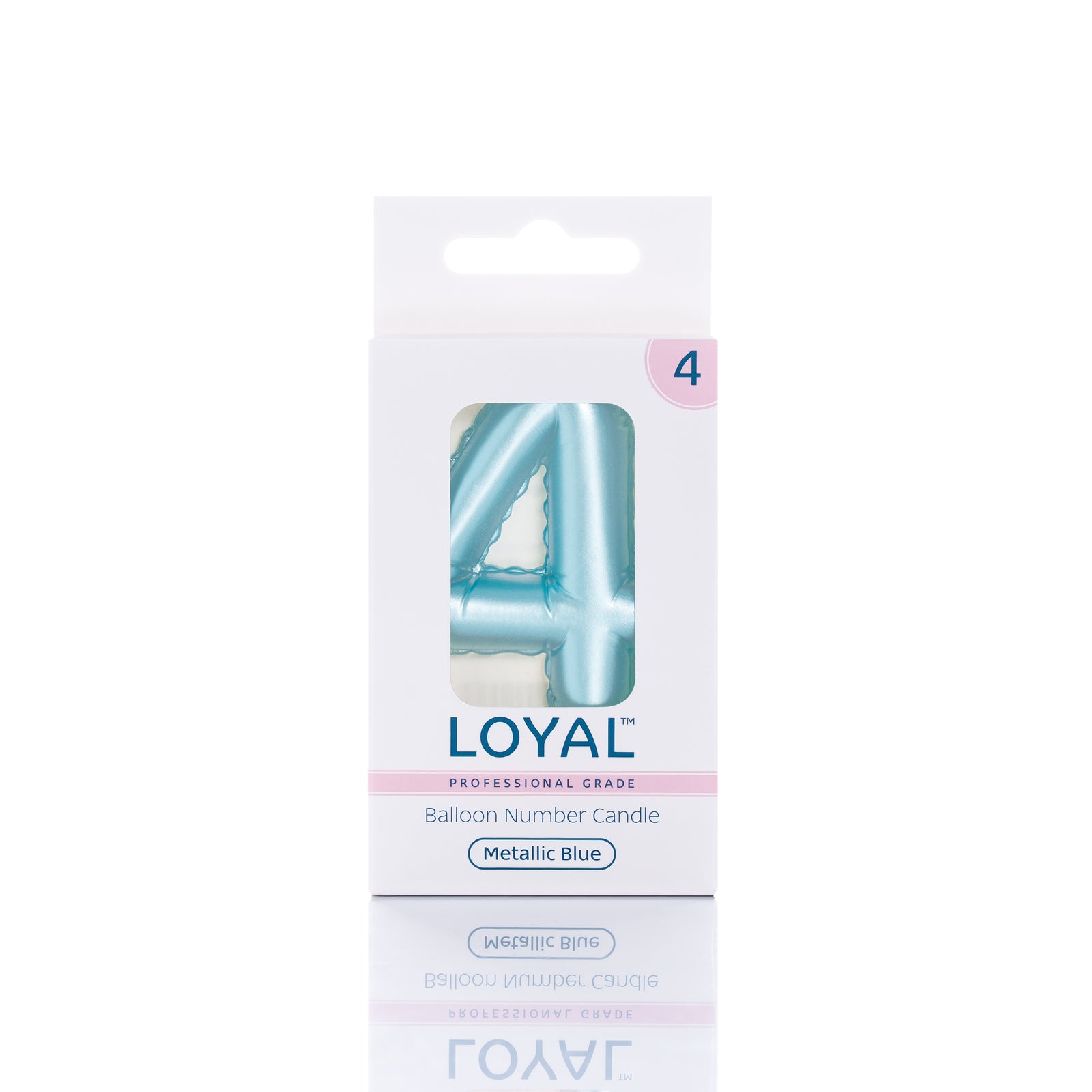 Blue Metallic Balloon Candle No 4