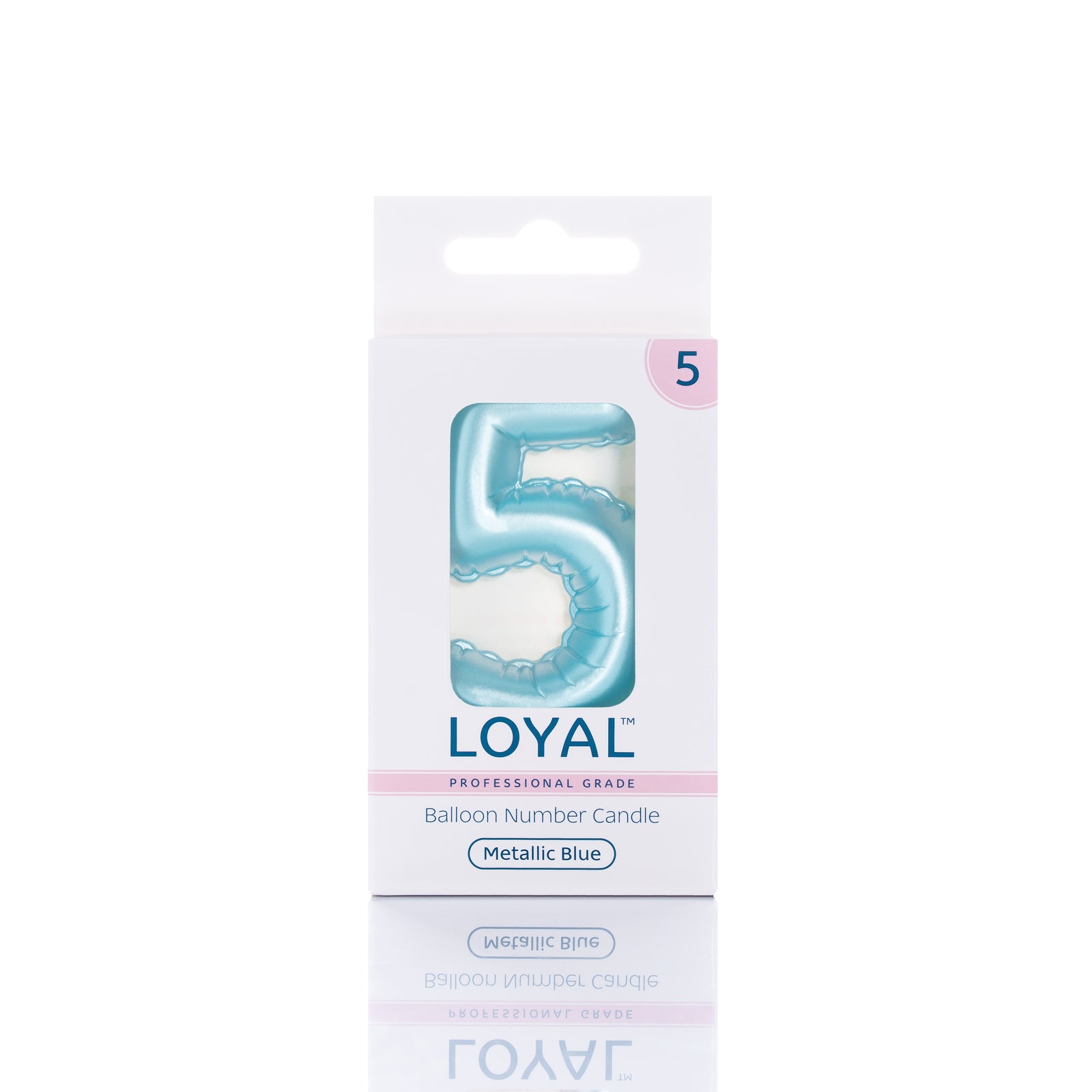 Blue Metallic Balloon Candle No 5