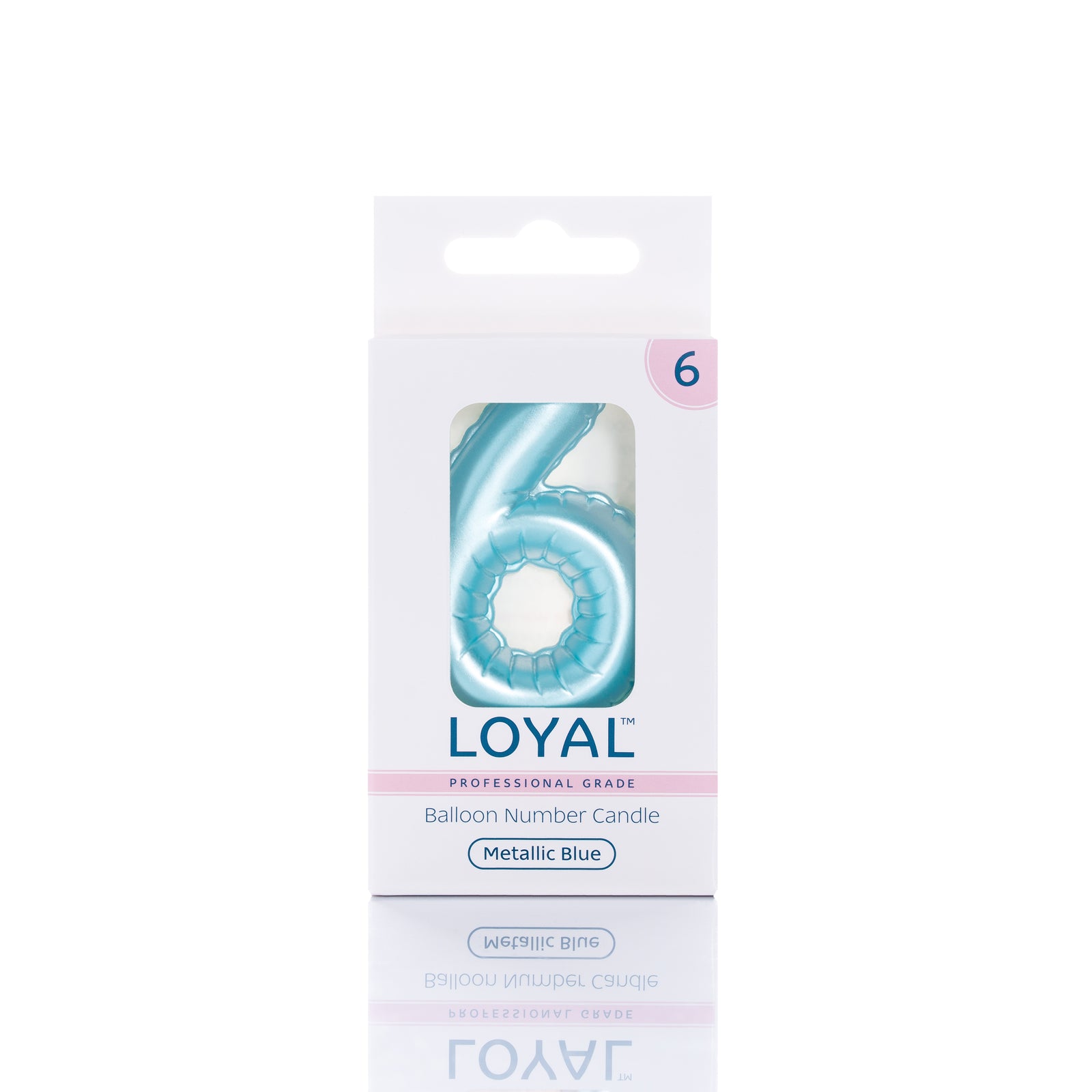 Blue Metallic Balloon Candle No 6