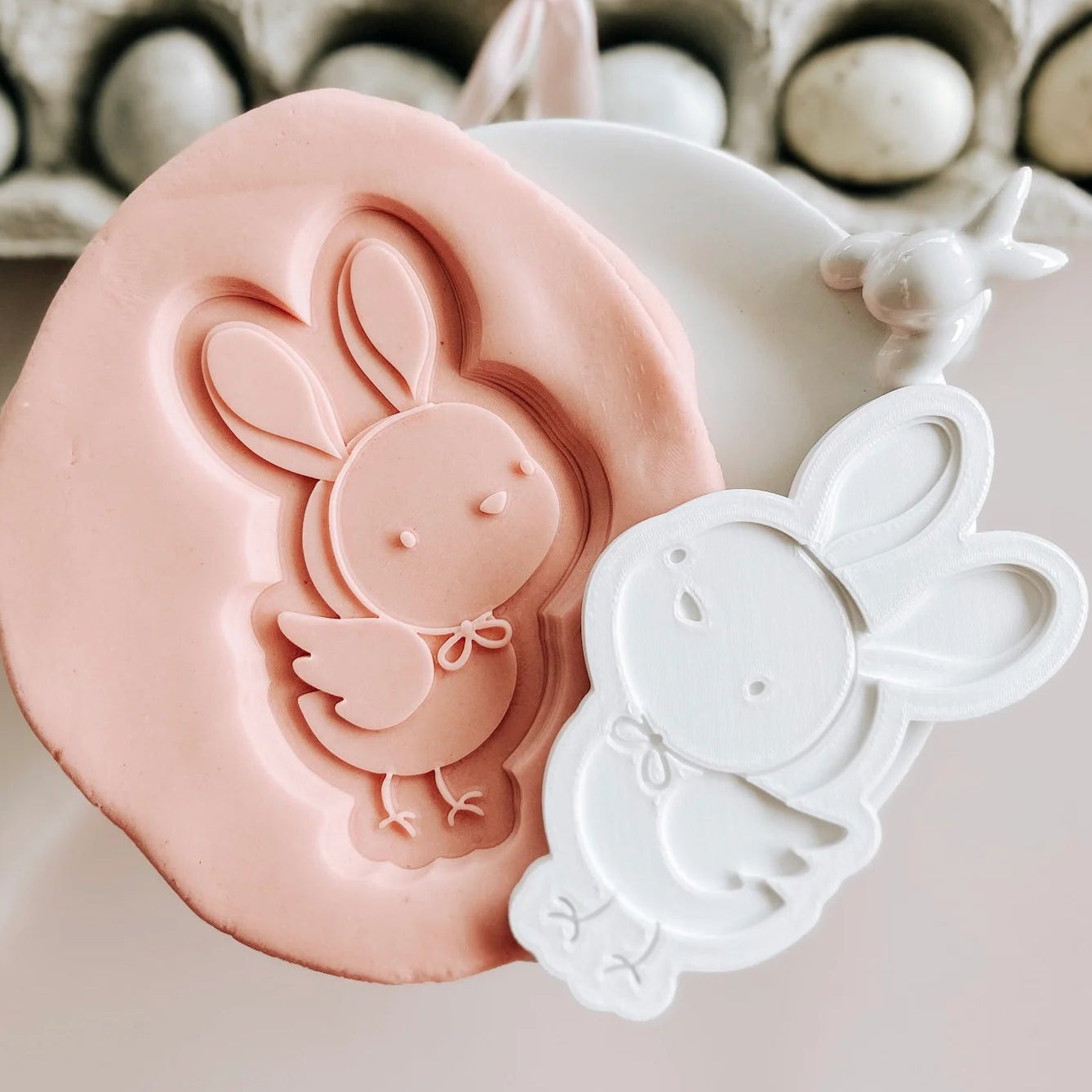 Easter Chick in Bunny Ears Debosser + Cutter Set