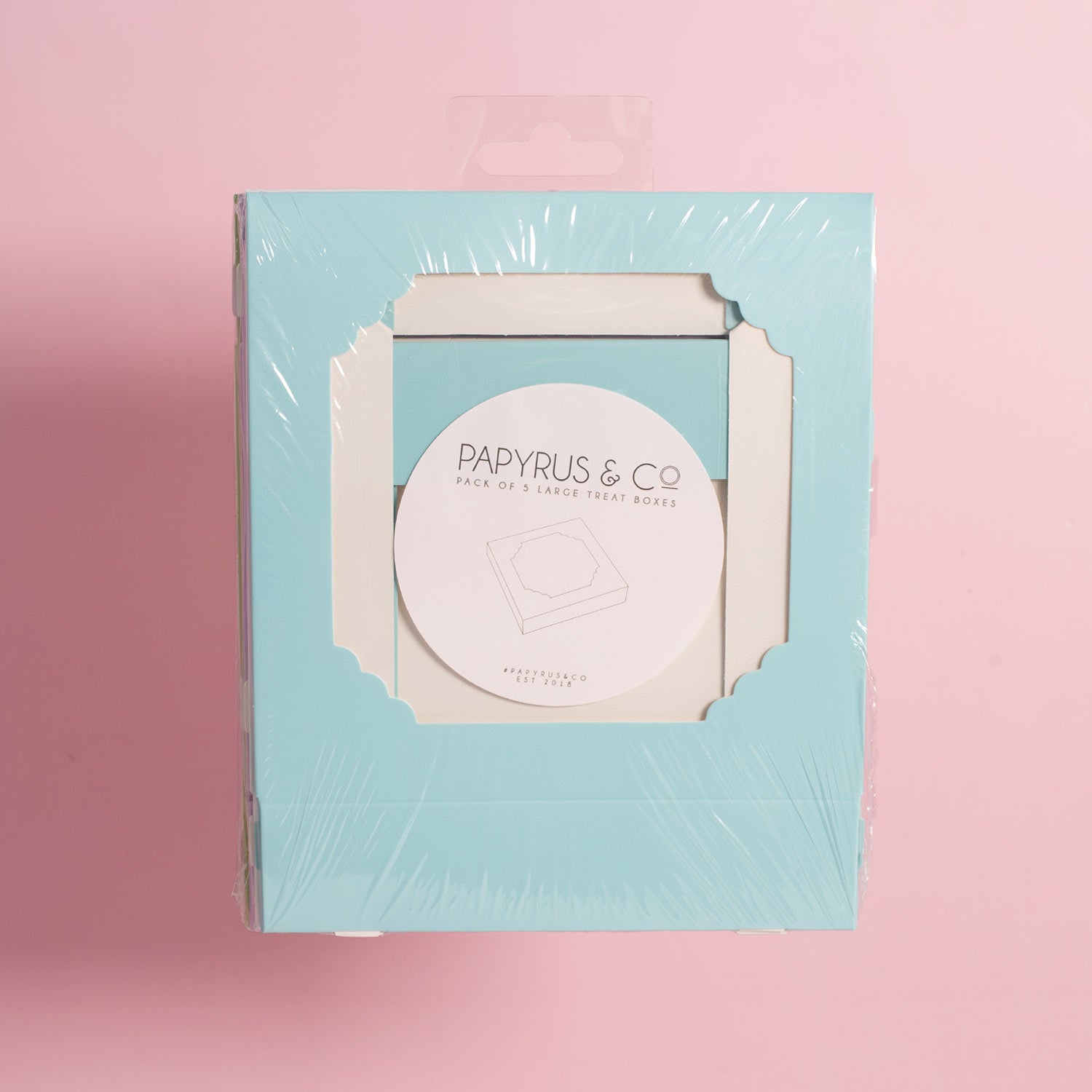 Scalloped Pastel Blue Medium Treat Box 5 Pack