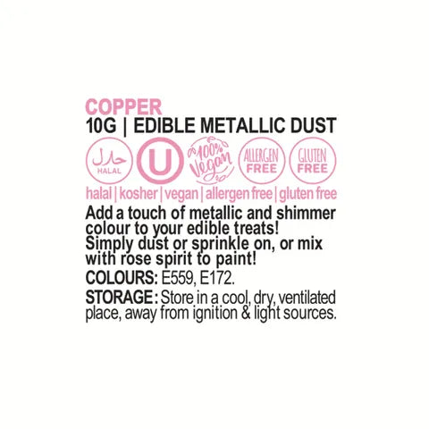 VIVID COPPER EDIBLE METALLIC DUST 10G