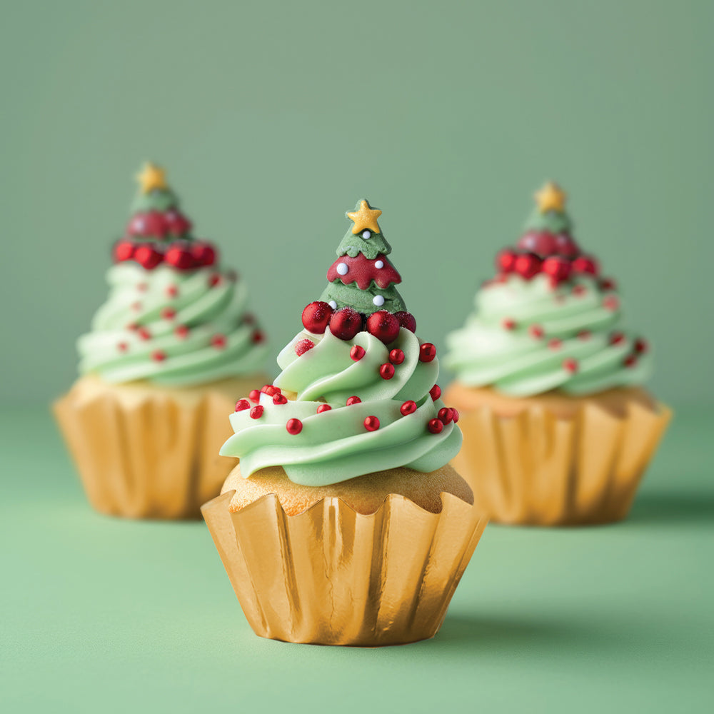 Christmas Trees Icing Decorations 8 pieces