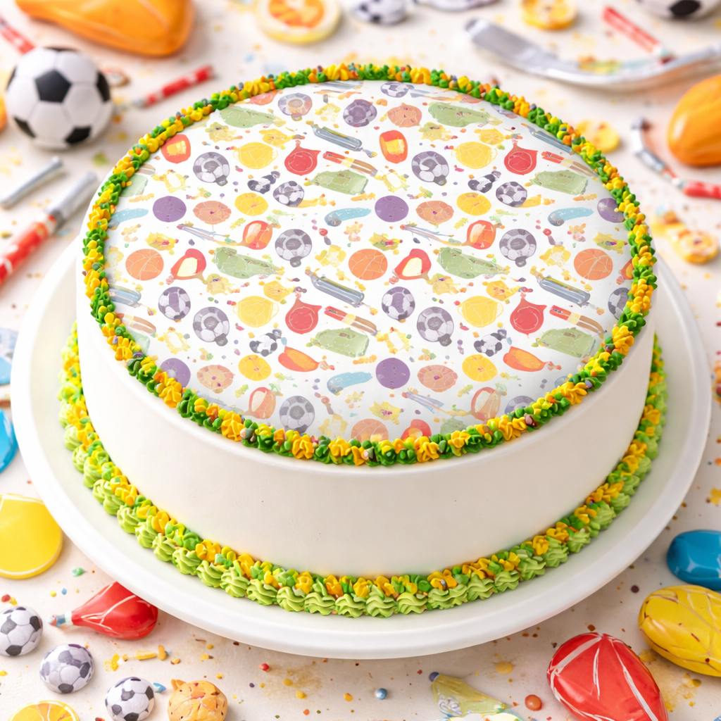 Sport Pattern Edible Image Template
