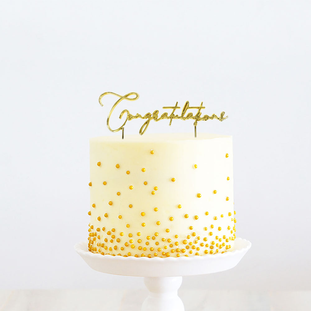 Congratulations Gold Metal Cake Topper