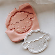 Cute Lamb Sheep Face Debosser + Cutter Set