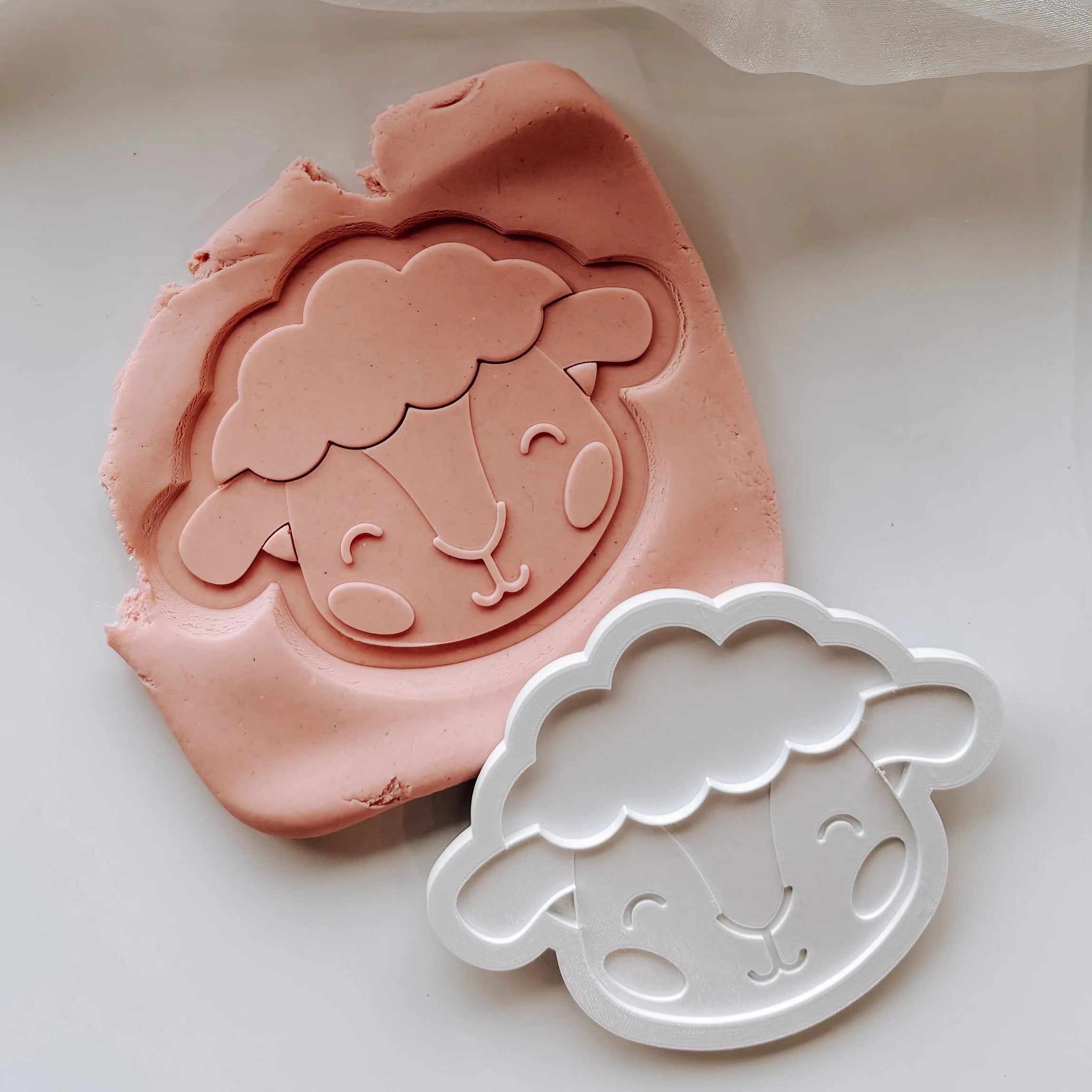 Cute Lamb Sheep Face Debosser + Cutter Set