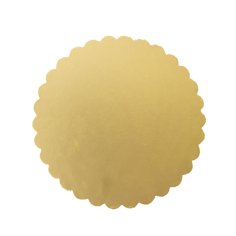 10in SCALLOPED CAKE BOARD - GOLD