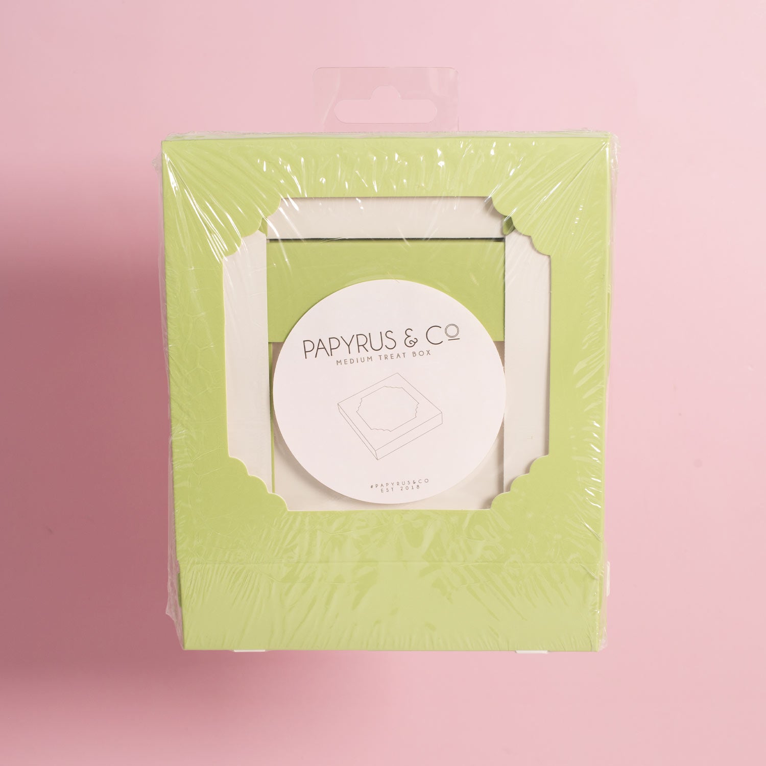 Scalloped Medium Treat Box PASTEL GREEN 5pk