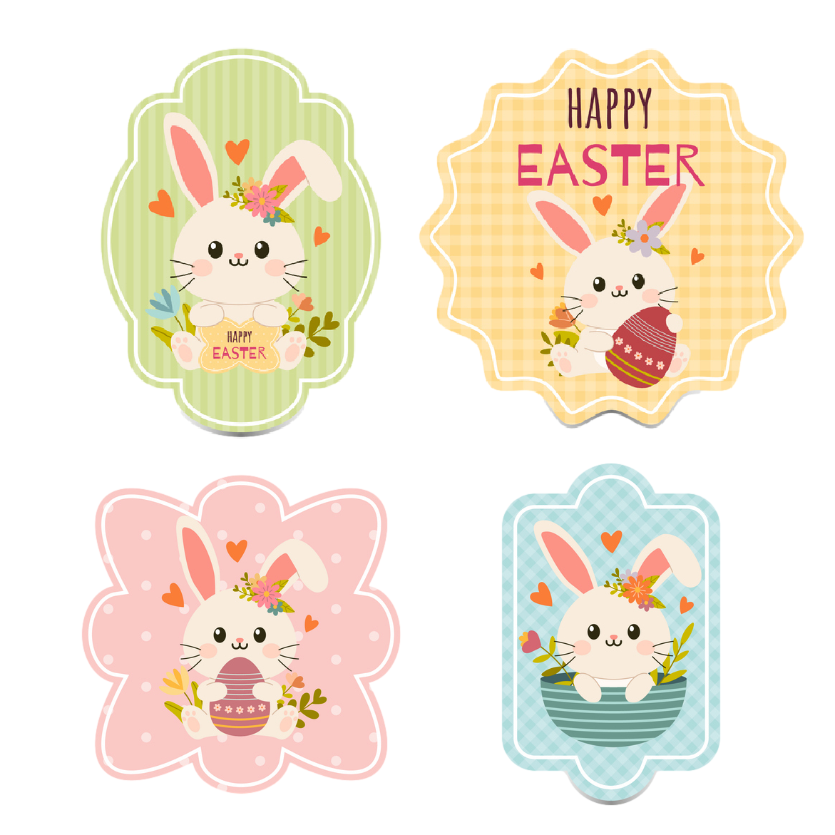 HAPPY EASTER PASTEL WAFER CAKE PLAQUES 4PCE