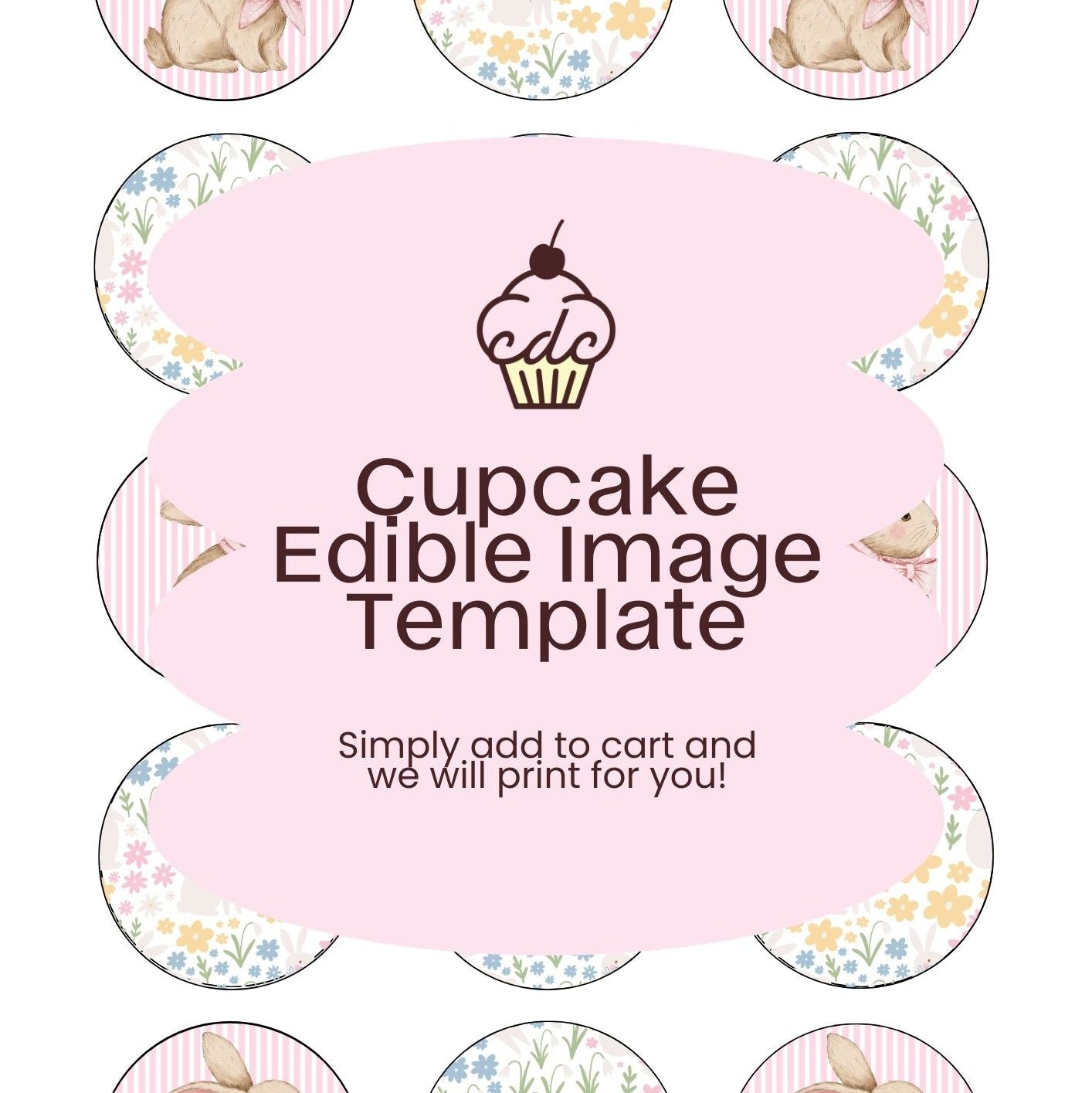 Pastel Easter Cupcake Edible Image Template