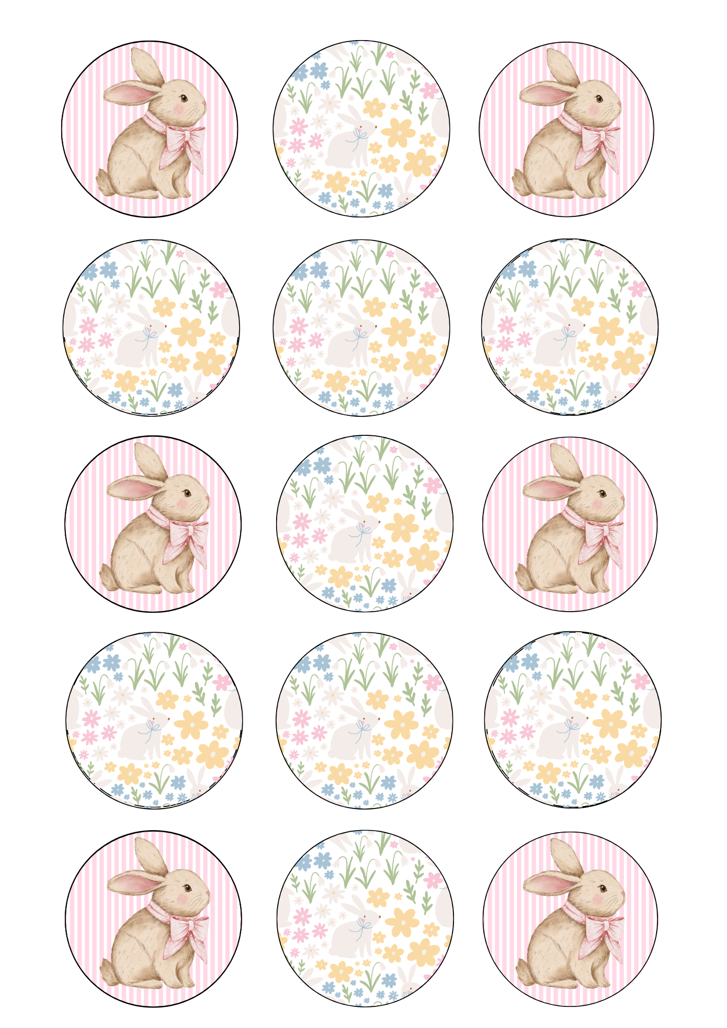 Pastel Easter Cupcake Edible Image Template