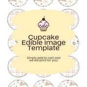 Neutral Easter Cupcake Edible Image Template
