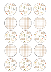 Neutral Easter Cupcake Edible Image Template