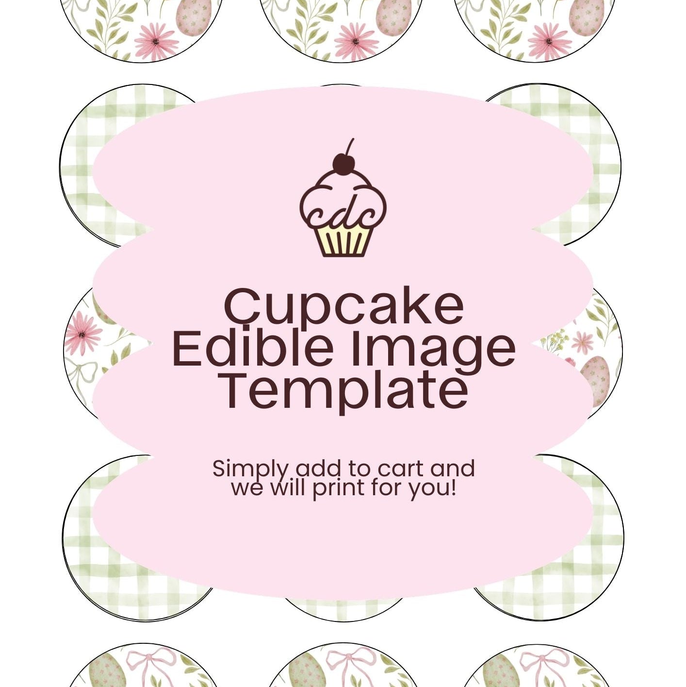 Pink Sage Easter 15 Cupcake Edible Images