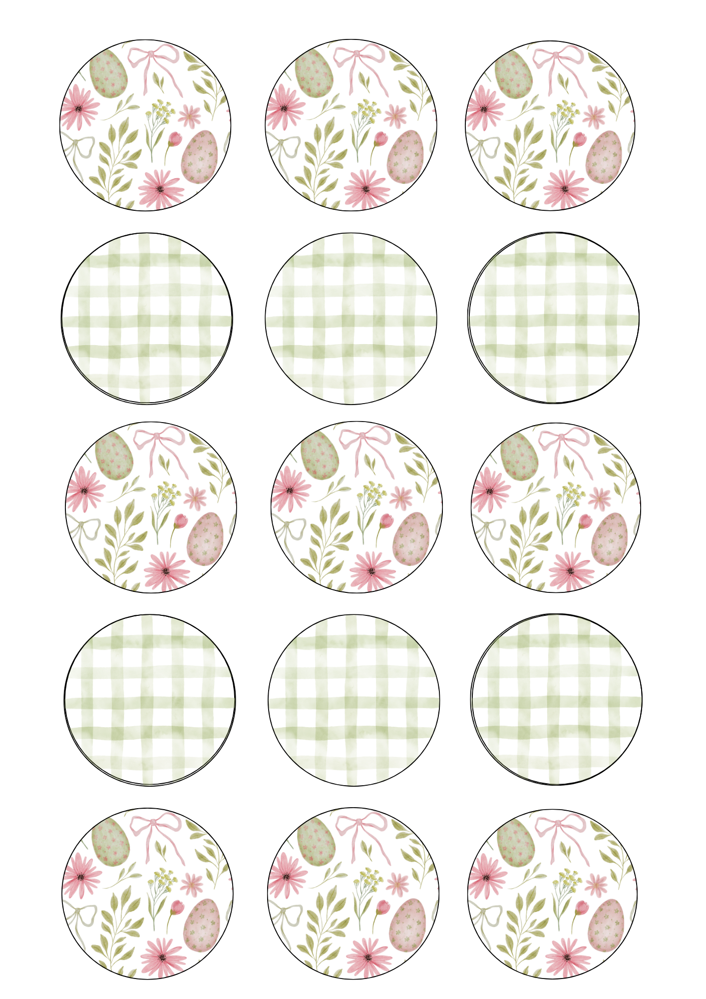 Pink Sage Easter 15 Cupcake Edible Images