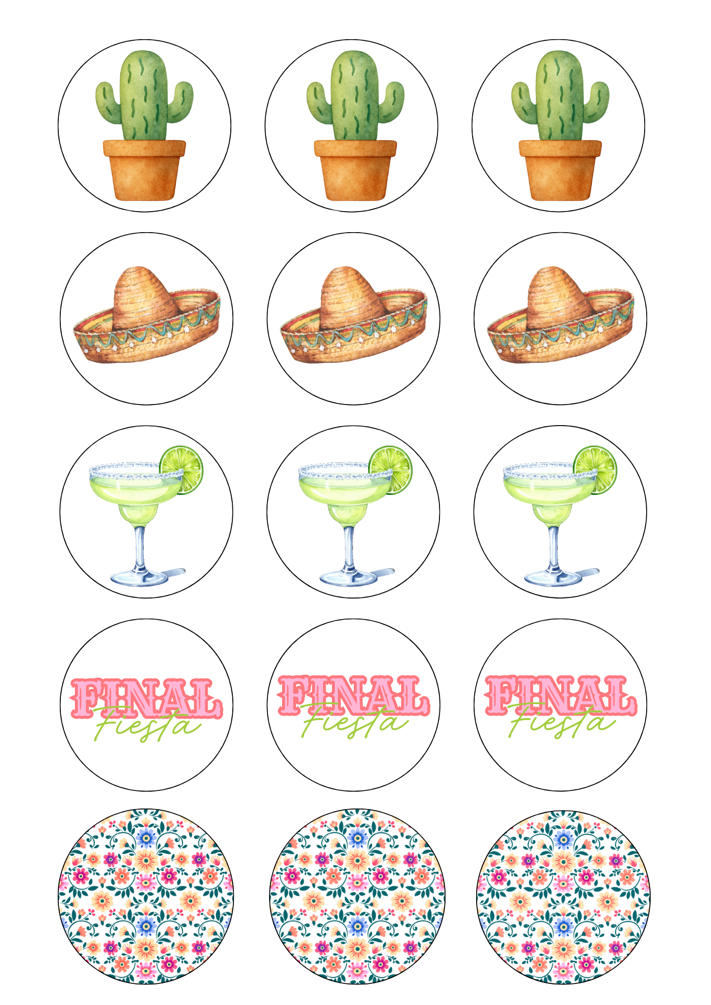 Final Fiesta Cupcake Edible Image Template