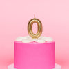 Gold Metallic Balloon Candle No 0
