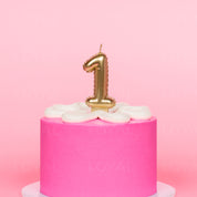 No 1 Gold Metallic Balloon Candle