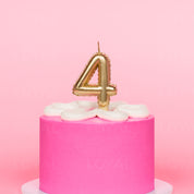No 4 Gold Metallic Balloon Candle