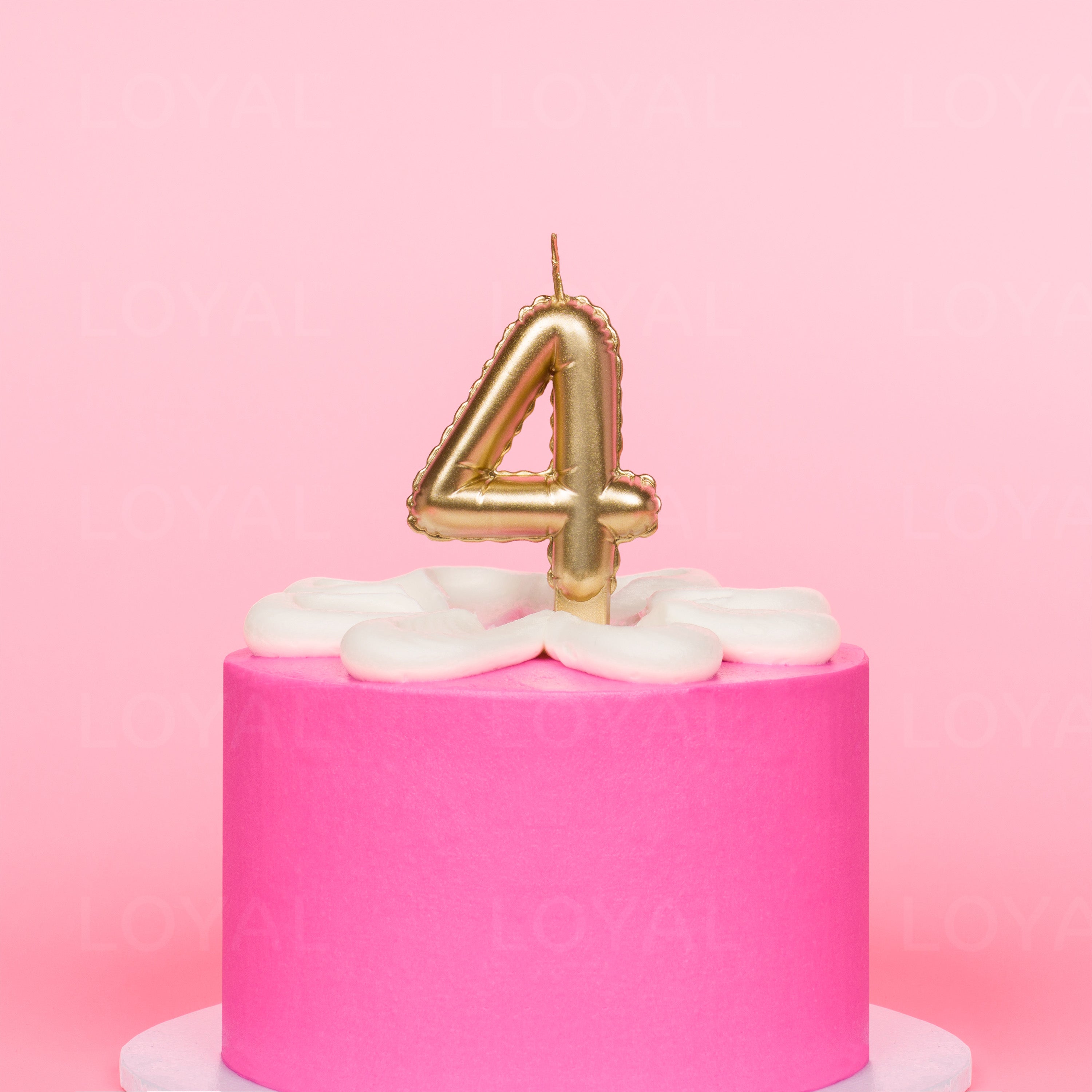 No 4 Gold Metallic Balloon Candle