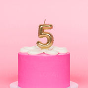 No 5 Gold Metallic Balloon Candle