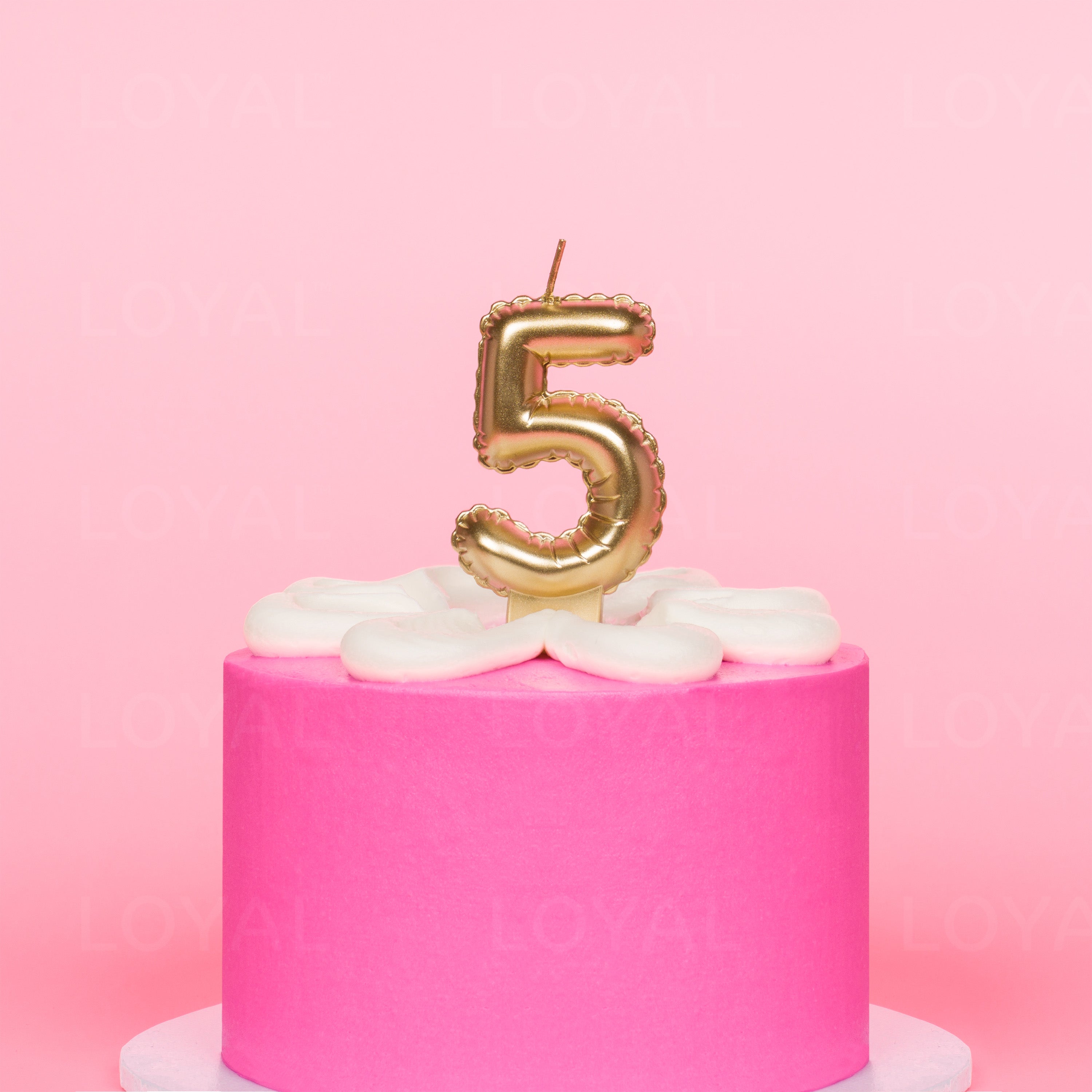 No 5 Gold Metallic Balloon Candle