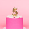 Gold Metallic Balloon Candle No 5