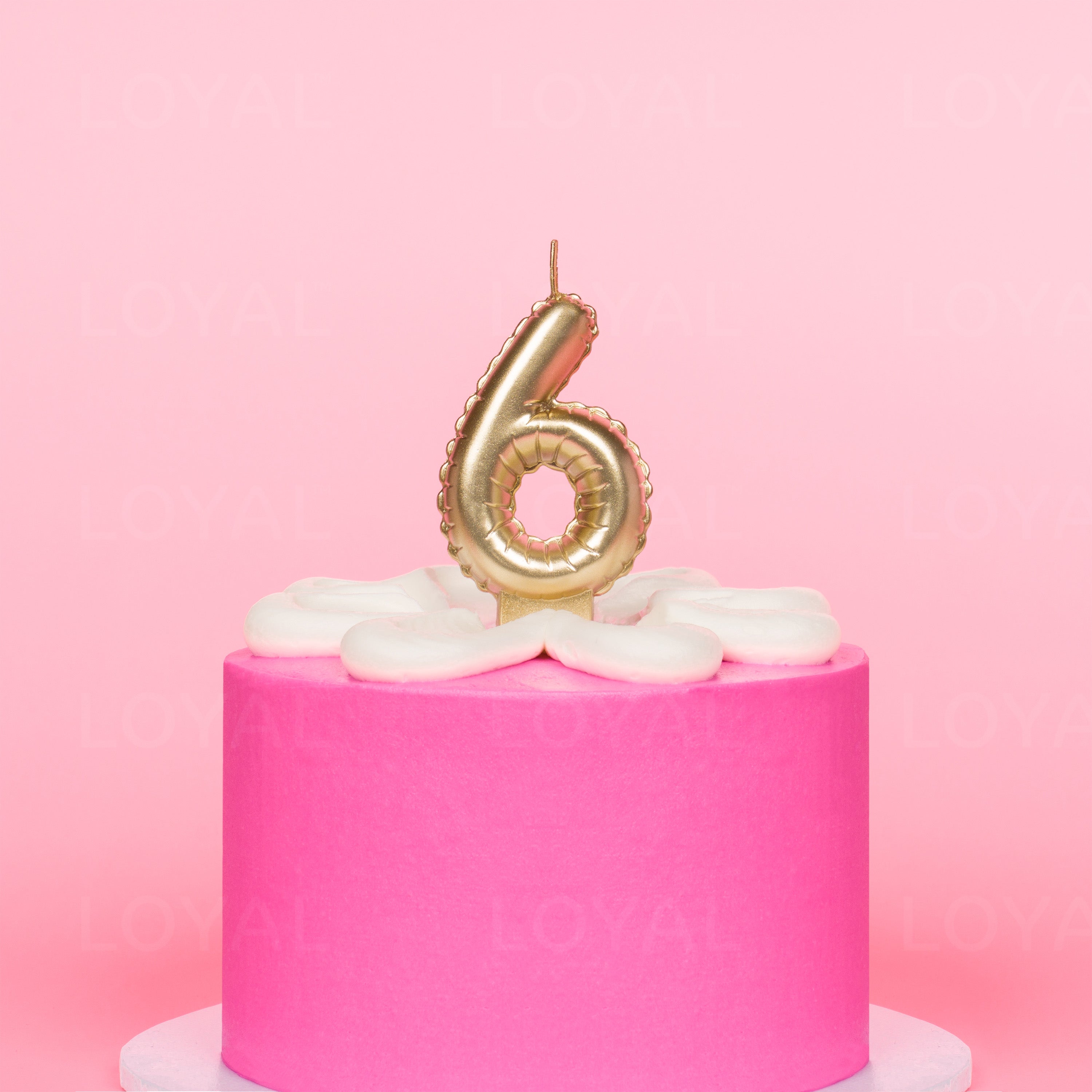 No 6 Gold Metallic Balloon Candle