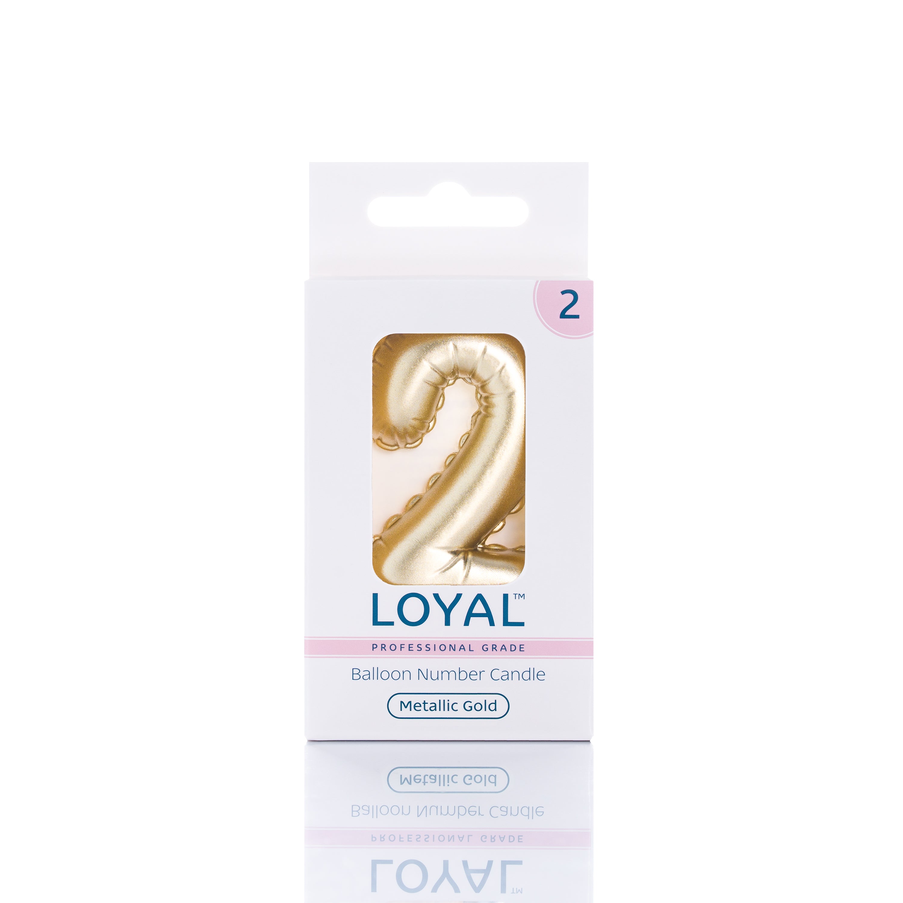 No 2 Gold Metallic Balloon Candle