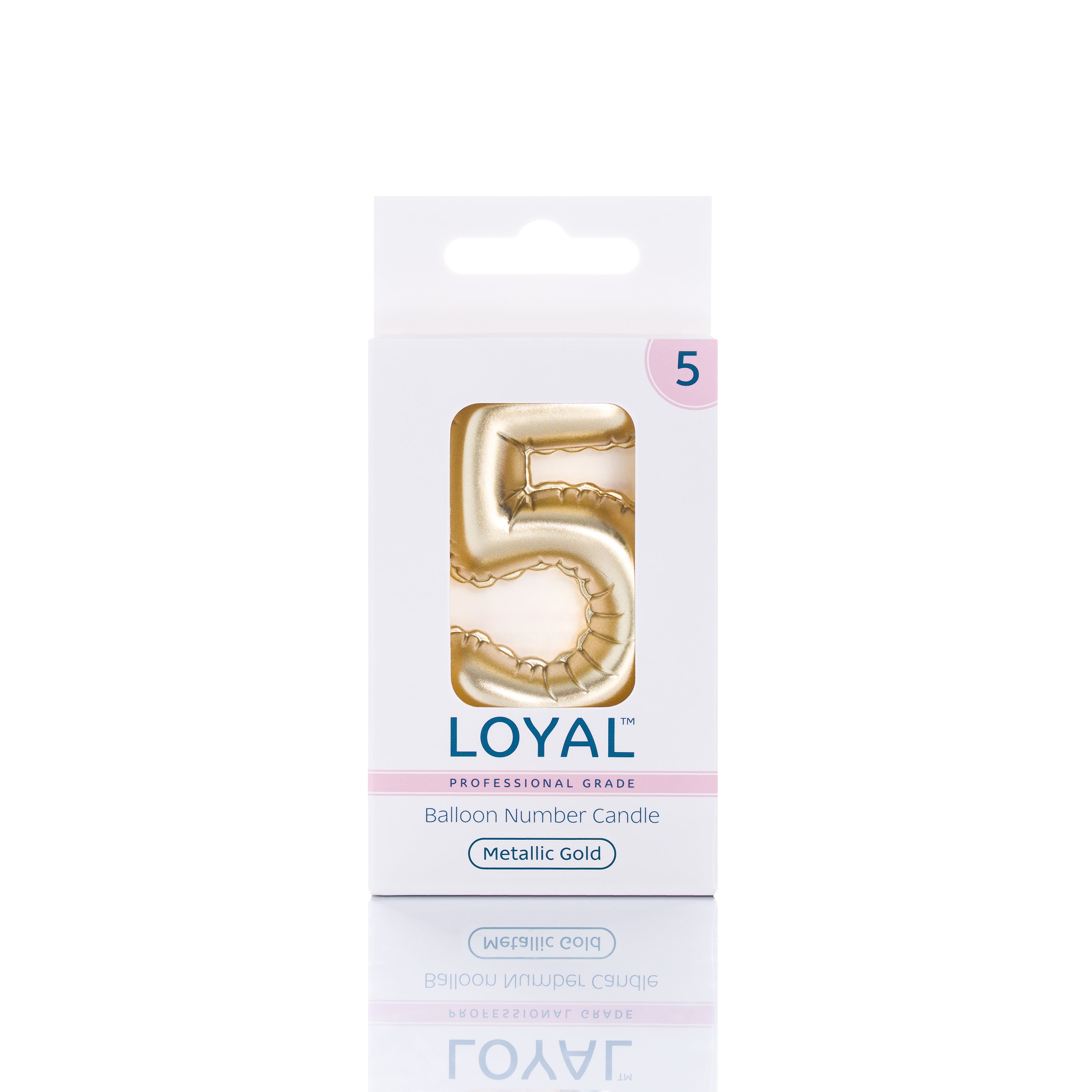 No 5 Gold Metallic Balloon Candle