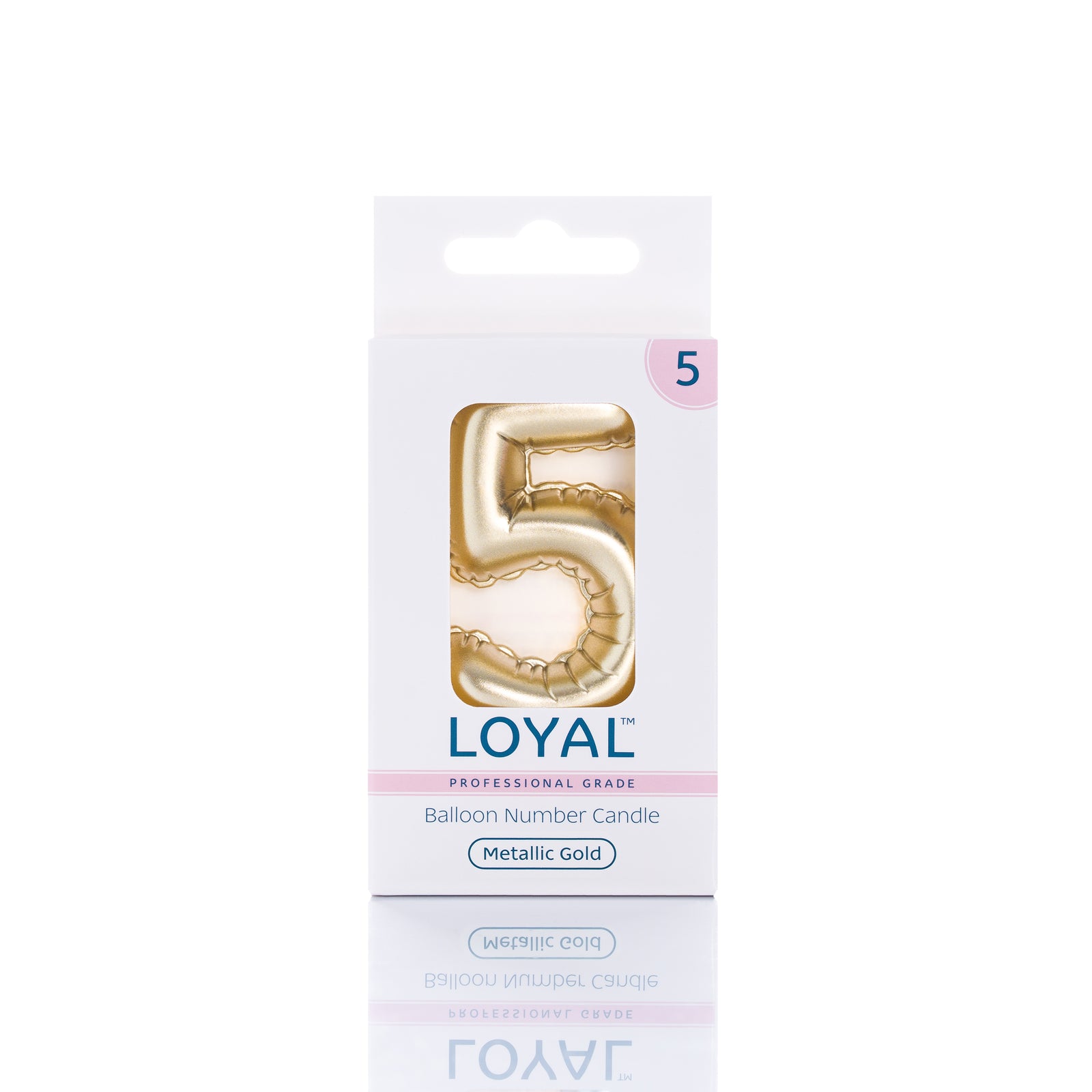 Gold Metallic Balloon Candle No 5