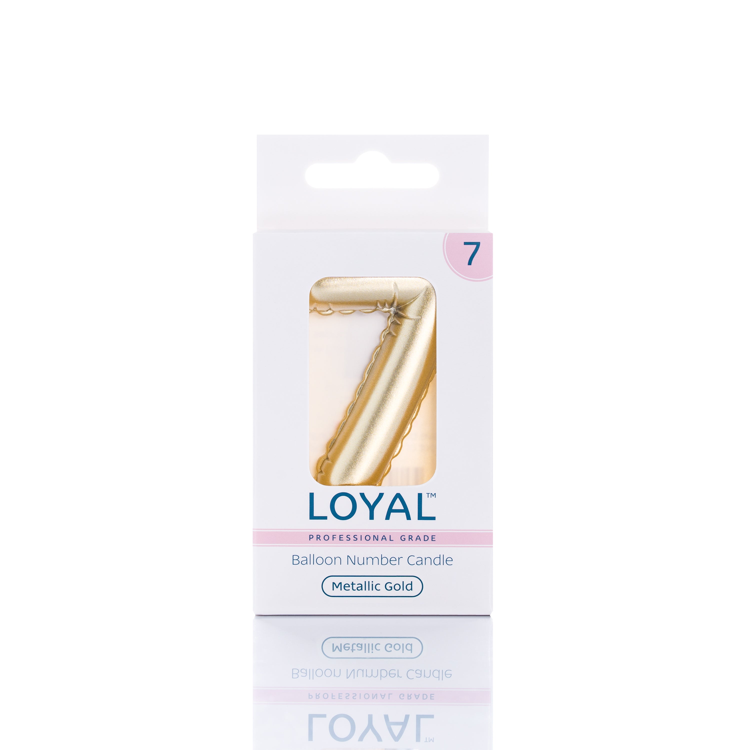 No 7 Gold Metallic Balloon Candle