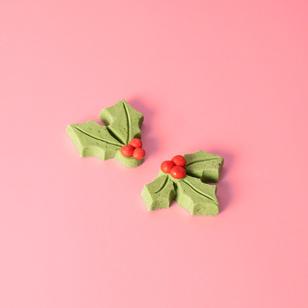Holly Icing Decorations 8 pieces