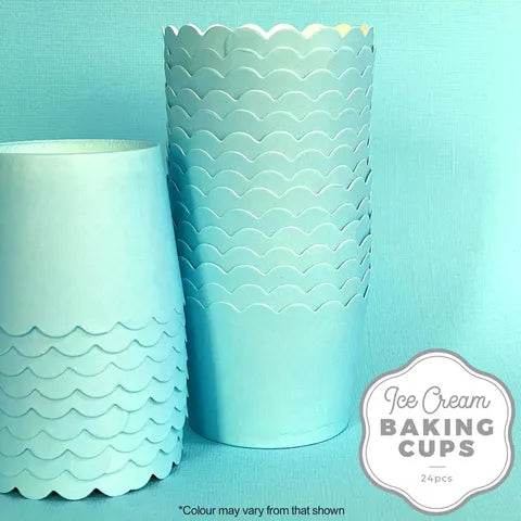 Ice Cream Baking Cups Pastel Blue 24 Pack